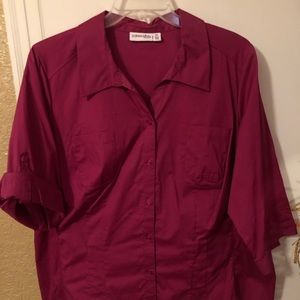 3/4 sleeve button down blouse